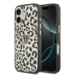Guess iPhone 17 MagSafe hoesje leopard glitter zwart