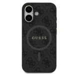 Guess iPhone 17 Backcover hoesje - Magsafe PU Leather - 4G Classic Logo - Zwart - Afbeelding 2