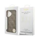 Guess iPhone 17 Backcover hoesje - Magsafe PU Leather - 4G Classic Logo - Bruin - Afbeelding 7