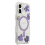 Guess iPhone 17 Backcover hoesje - Magsafe - Resin Flowers Design - Paars - Afbeelding 4
