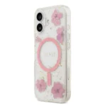 Guess iPhone 17 Backcover hoesje - Magsafe - Resin Flowers Design - Roze - Image 4