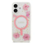 Guess iPhone 17 Backcover hoesje - Magsafe - Resin Flowers Design - Roze - Image 2