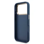 Guess iPhone 17 Pro Backcover hoesje - 4G - Big Metal Logo - Gold Edge - Blauw - Afbeelding 7