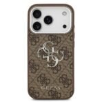 Guess iPhone 17 Pro Backcover hoesje - 4G - Big Metal Logo - Silver Edge - Bruin - Image 3