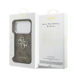 Guess iPhone 17 Pro Backcover hoesje - 4G - Big Metal Logo - Silver Edge - Bruin - Image 7