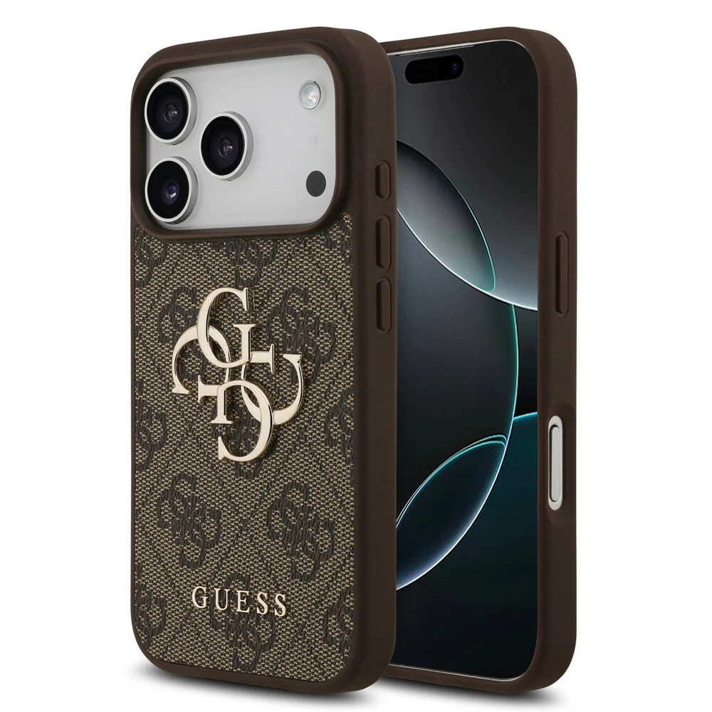 guess-guess-iphone-17-pro-backcover-hoesje-4g-big-10.webp Guess iPhone 17 Pro Backcover hoesje - 4G - Big Metal Logo - Bruin - Image 1