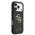 Guess iPhone 17 Pro Backcover hoesje - 4G - Big Metal Logo - Zwart - Afbeelding 4