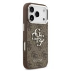 Guess iPhone 17 Pro Backcover hoesje - 4G - Big Metal Logo - Silver Edge - Bruin - Image 2