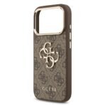 Guess iPhone 17 Pro Backcover hoesje - 4G - Big Metal Logo - Gold Edge - Bruin - Afbeelding 6