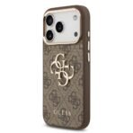 Guess iPhone 17 Pro Backcover hoesje - 4G - Big Metal Logo - Gold Edge - Bruin - Afbeelding 4