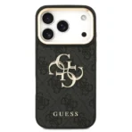 Guess iPhone 17 Pro Backcover hoesje - 4G - Big Metal Logo - Gold Edge - Zwart - Afbeelding 3