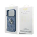 Guess iPhone 17 Pro Backcover hoesje - 4G - Big Metal Logo - Blauw - Afbeelding 9