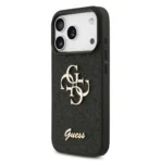 Guess iPhone 17 Pro Backcover hoesje - Big 4G - Fixed Glitter - Zwart - Afbeelding 3