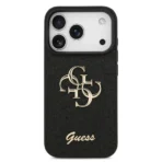 Guess iPhone 17 Pro Backcover hoesje - Big 4G - Fixed Glitter - Zwart - Afbeelding 4