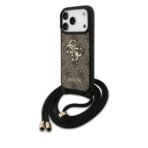 Guess iPhone 17 Pro Backcover hoesje - Crossbody 4G Big Logo - Cord Strap - Bruin - Afbeelding 3