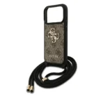 Guess iPhone 17 Pro Backcover hoesje - Crossbody 4G Big Logo - Cord Strap - Bruin - Afbeelding 7