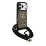 Guess iPhone 17 Pro Backcover hoesje - Crossbody 4G Big Logo - Cord Strap - Bruin - Afbeelding 2