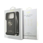 Guess iPhone 17 Pro Backcover hoesje - Crossbody 4G Big Logo - Cord Strap - Zwart - Afbeelding 6