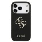 Guess iPhone 17 Pro Backcover hoesje - Grained - Big 4G Logo - Zwart - Image 3