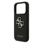 Guess iPhone 17 Pro Backcover hoesje - Grained - Big 4G Logo - Zwart - Image 6