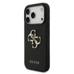 Guess iPhone 17 Pro Backcover hoesje - Grained - Big 4G Logo - Zwart - Image 4