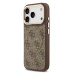 Guess iPhone 17 Pro Backcover hoesje - Magsafe PU Leather - 4G Classic Logo - Bruin - Image 4