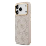 Guess iPhone 17 Pro Backcover hoesje - Magsafe PU Leather - 4G Classic Logo - Roze - Image 3