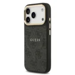 Guess iPhone 17 Pro Backcover hoesje - Magsafe PU Leather - 4G Classic Logo - Zwart - Afbeelding 4