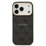 Guess iPhone 17 Pro Backcover hoesje - Magsafe PU Leather - 4G Classic Logo - Zwart - Afbeelding 3