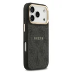 Guess iPhone 17 Pro Backcover hoesje - Magsafe PU Leather - 4G Classic Logo - Zwart - Afbeelding 2
