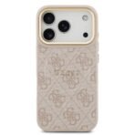 Guess iPhone 17 Pro Backcover hoesje - Magsafe PU Leather - 4G Classic Logo - Roze - Image 2