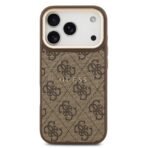 Guess iPhone 17 Pro Backcover hoesje - Magsafe PU Leather - 4G Classic Logo - Bruin - Image 3