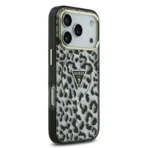 Guess iPhone 17 Pro Backcover hoesje - Magsafe - Leopard Glitter Edition - Zwart - Afbeelding 3