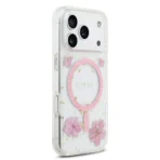 Guess iPhone 17 Pro Backcover hoesje - Magsafe - Resin Flowers Design - Roze - Afbeelding 3