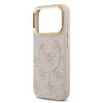 Guess iPhone 17 Pro Backcover hoesje - Magsafe PU Leather - 4G Classic Logo - Roze - Image 5