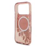 Guess iPhone 17 Pro Backcover hoesje - Magsafe - IML Flowers with Pearl Strap - Roze - Image 5