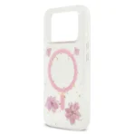 Guess iPhone 17 Pro Backcover hoesje - Magsafe - Resin Flowers Design - Roze - Afbeelding 7