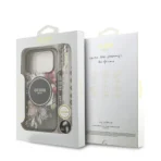Guess iPhone 17 Pro Backcover hoesje - Magsafe - IML Flowers with Pearl Strap - Zwart - Afbeelding 8