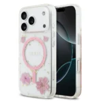 Guess iPhone 17 Pro MagSafe hoesje bloemen roze