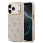 Guess iPhone 17 Pro Backcover hoesje - Magsafe PU Leather - 4G Classic Logo - Roze - Image 6