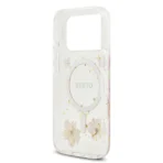 Guess iPhone 17 Pro Backcover hoesje - Magsafe - Resin Flowers Design - Roze - Afbeelding 6