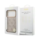Guess iPhone 17 Pro Backcover hoesje - Magsafe PU Leather - 4G Classic Logo - Roze - Image 7