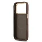 Guess iPhone 17 Pro Backcover hoesje - Magsafe PU Leather - 4G Classic Logo - Bruin - Image 6
