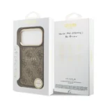 Guess iPhone 17 Pro Backcover hoesje - Magsafe PU Leather - 4G Classic Logo - Bruin - Image 9