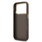 Guess iPhone 17 Pro Max Backcover hoesje - 4G - Big Metal Logo - Gold Edge - Bruin - Afbeelding 6