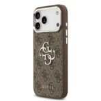 Guess iPhone 17 Pro Max Backcover hoesje - 4G - Big Metal Logo - Silver Edge - Bruin - Image 4