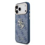 Guess iPhone 17 Pro Max Backcover hoesje - 4G - Big Metal Logo - Gold Edge - Blauw - Afbeelding 2