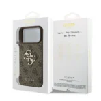 Guess iPhone 17 Pro Max Backcover hoesje - 4G - Big Metal Logo - Bruin - Afbeelding 9