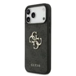 Guess iPhone 17 Pro Max Backcover hoesje - 4G - Big Metal Logo - Zwart - Afbeelding 4
