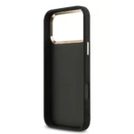 Guess iPhone 17 Pro Max Backcover hoesje - 4G - Big Metal Logo - Gold Edge - Zwart - Afbeelding 6